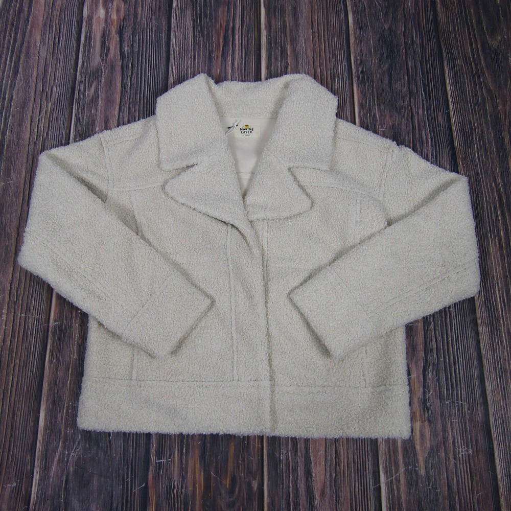 Marine Layer NEW NWT Womens XS White Quebec Sherpa Jacket